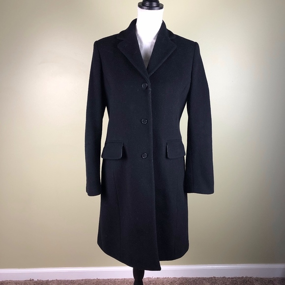 J. Crew Jackets & Blazers - J. Crew Wool Cashmere Long Black Topcoat Size 4
